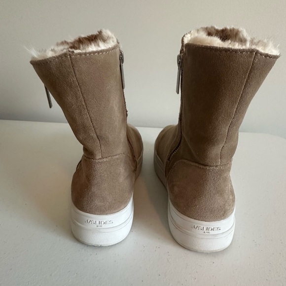 Women’s 8.5 J/Slides Tan/Gray Tristan Boot with Faux‎ Fur - Picture 4 of 11
